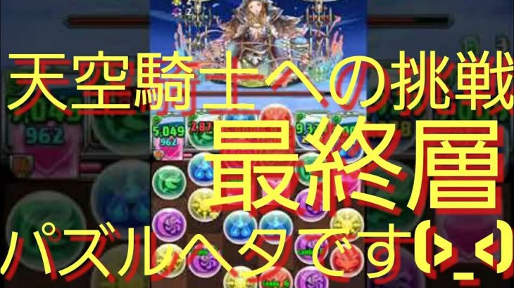 【パズドラ】天空騎士への挑戦　最終層に挑戦してみた