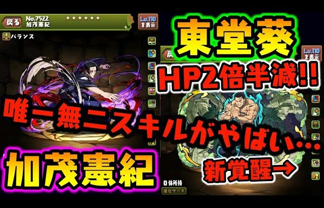 東堂葵は人権か？『HP2倍半減に最強スキル!?』 加茂さんも登場!! 呪術廻戦コラボ情報!!【ダックス】【パズドラ実況】