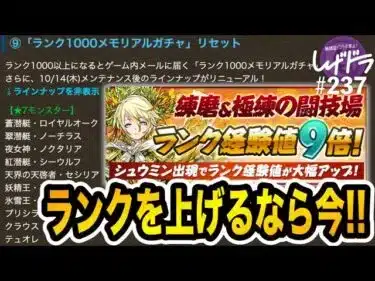 極練9倍開催中！コラボキャラ禁止の片サレ×アポピス編成を紹介！メモリアルリセット前にランク1000を目指そう！！！【しげドラ#237】