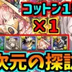 【四次元の探訪者】コットン１体編成使ってみる！デイトナ！幽遊白書のキャラ性能も見るよ！戸愚呂闇ロボだね【パズドラ】