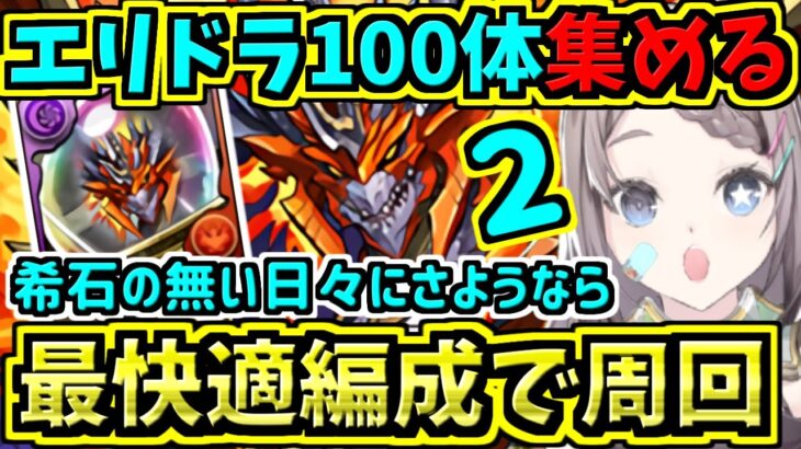 エリスドラゴン100体集める！最快適編成の１つ！ミストバーン×ブラックバード周回編成！HUNTER×HUNTERコラボ性能見る！ソロ百花繚乱３！【パズドラ】