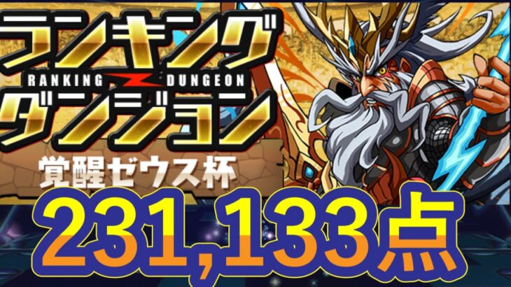 【パズドラ】ランキングダンジョン 覚醒ゼウス杯【落ちコンなし】231,133点