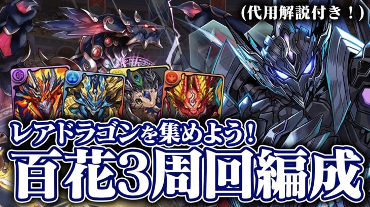 レアドラゴン乱獲！！百花繚乱3ソロ周回編成をご紹介！【パズドラ】