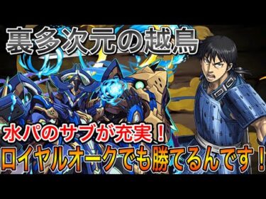 【裏多次元の越鳥】キングダム信を使ってロイヤルオークでクリア！水パのサブが充実！！【パズドラ実況】