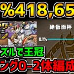 0.1%418,658点 固定パズルで王冠余裕！パズル力不要！エレキングなし編成も紹介！絶仮面杯 ランキングダンジョン【パズドラ】