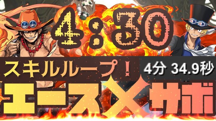 【パズドラ】ナイト降臨！エース×サボループ！4分台爆速周回編成！