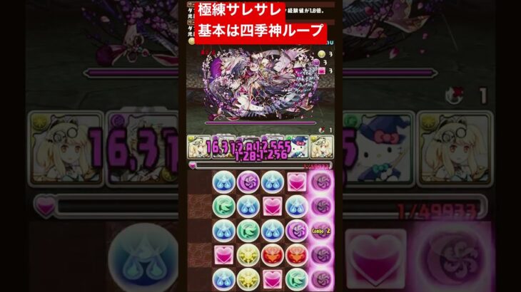 【パズドラ】極練の闘技場サレサレ高速周回　四季神ループ