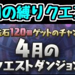 【生放送】4月のクエストを楽しく縛り攻略したい ２【パズドラ】