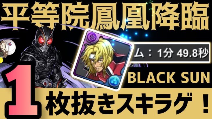 【パズドラ】平等院鳳凰降臨！1枚抜きスキラゲ！BLACK SUNループ1分台爆速周回編成！