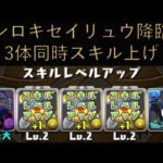 シロキセイリュウ3体同時スキル上げ【パズドラ】