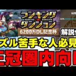 【ランダン】パズル苦手な人必見！ルート2回と固定パズル2回で王冠を狙おう！パズル解説付き！ランキングダンジョン6200万DL杯王冠圏内向け立ち回り解説！【パズドラ】