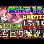 【Lv15】クリアで魔法石15個！ミリム・ナーヴァで6月のクエストダンジョン15を攻略！【パズドラ】【チャレダン15】