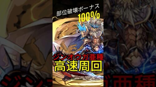 ジンオウガ亜種高速周回　部位破壊ボーナス100% キリン編成　#パズドラコラボ #パズドラ #モンハンコラボ　#周回編成