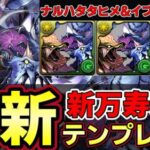 【パズドラ】ナルハタタヒメ&イブシマキヒコで新万寿攻略‼︎単体400億火力でかなり強い‼︎最新テンプレ編成【パズドラ実況】