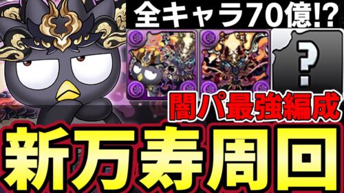 【パズドラ】ゴウテンバッドばつ丸がリーダーでメチャクチャ強い！！ゴウテンと合わせて全キャラ上限70億！？新万寿周回【パズドラ実況】