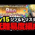 【9月のクエスト】Lv15ジノ低難易度編成！魔法石15個を回収しよう！立ち回り解説！【パズドラ】