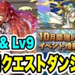 【固定チーム】10月クエストダンジョン Lv8&9 立ち回り紹介！！【パズル&ドラゴンズ】