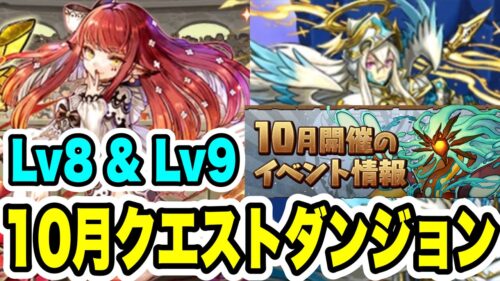 【固定チーム】10月クエストダンジョン Lv8&9 立ち回り紹介！！【パズル&ドラゴンズ】