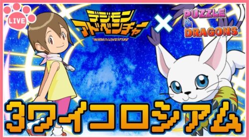 【パズドラ3人マルチ】デジモンコラボコロシアムで遊ぶ！石回収歓迎！【雑談】