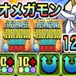 【パズドラ】無課金最強！報酬オメガモン！青天井リーダースキルで一撃１２００億連発！デジモンコロシアム！オメガモン×彦星！彦星ループ！