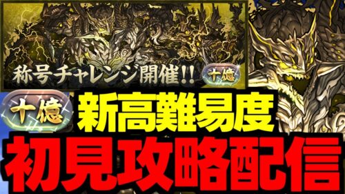 【生放送】十億チャレンジ初見攻略配信!新最高難易度絶対勝つぞ!【パズドラ】