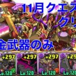 【11月クエスト12】無課金武器のみパズル簡単編成【パズドラ 】