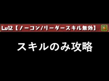 11月クエストLv.12をスキルだけで簡単攻略【パズドラ】