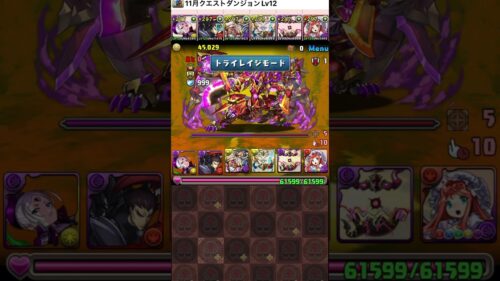 【パズル無し】3スキップ‼️ 11月クエストダンジョン Lv12 クリア編成・立ち回り紹介！！【パズル&ドラゴンズ/#パズドラ】