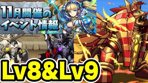 【Lv8&9】11月クエストダンジョン Lv8 & Lv9 クリア立ち回り紹介！！【パズル&ドラゴンズ/#パズドラ】