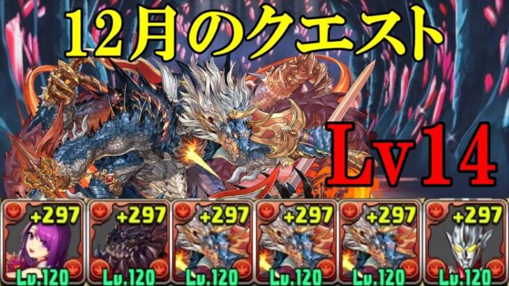 【12月クエダン】正月カミムスビ✕ジョナサンのシヴァドラ編成でLv14攻略！！【パズドラ】【魔法石14個】【クエダン14】【超重力/ノーコン/制限時間30分】