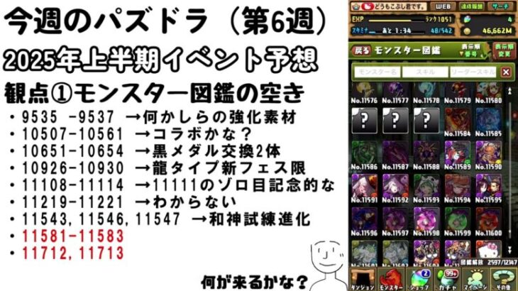 【今週のパズドラ#6週目】2025年上半期、コラボ,イベント予想