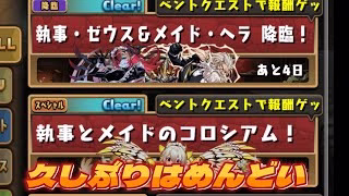 執事ゼウス&メイドヘラ降臨とメイドコロシアムをやる【パズドラ】