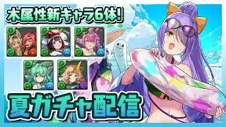 新規木属性狙って夏休みガチャ100連(予定)配信【パズドラ】