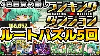 【ランダン ミリー杯】4色目覚めに頼らない！？ルートパズル5回で王冠狙い！166,800 ↑【パズドラ】