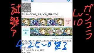 [パズドラ]ガンホーコラボ_上級Lv10_試練ノアパ_2人マルチ周回編成[パズル&ドラゴンズ]