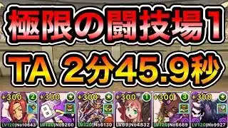 【パズドラ】タイムアタック！極限の闘技場！双極の女神1！クリアタイム2分45.9秒！