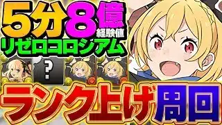1周5分で8億経験値！リゼロコロシアムでランク上げしよう！周回編成4パターン解説！！【パズドラ】