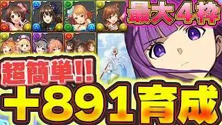 最大育成枠４体！！効率よく＋891を作ろう！！デレマスコラボキャラ＋限界突破育成編成紹介！！【パズドラ実況】＃パズドラ ＃アイドルマスター ＃デレマス