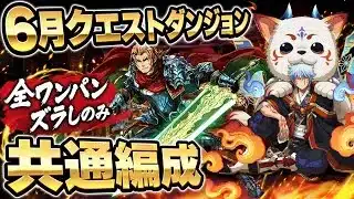 【魔法石回収】Lv1~9アシスト無し共通編成‼️6月クエストダンジョン クリア編成・立ち回り紹介！！【#6月クエストダンジョン】【#パズドラ/パズル&ドラゴンズ】