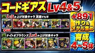 【育成枠4~5体】＋891作り＆メダル集め‼️ コードギアスLv4&5 周回編成・立ち回り紹介！！【#コードギアスコラボ】【#パズドラ/パズル&ドラゴンズ】