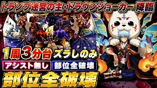 【アシスト無し】部位スキップ‼️トランプ迷宮の主・ドラウンジョーカー 降臨 アシスト無効 周回編成・立ち回り紹介!!【#パズドラ/パズル&ドラゴンズ】